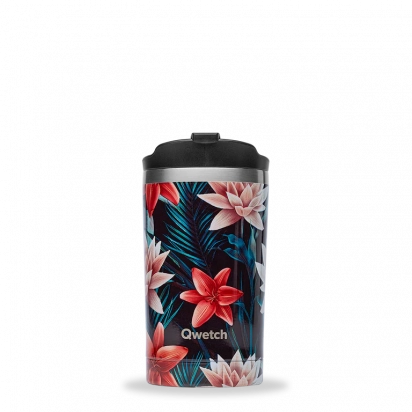 Travel mug isotherme Tropical Noir 300ml Qwetch