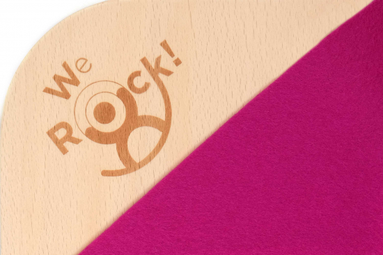 WeRock Board Planche d'équilibre en bois avec rebord Feutre Okotex Red violet