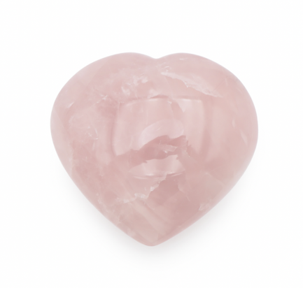 Gros Galet Coeur quartz rose A+  308 gr