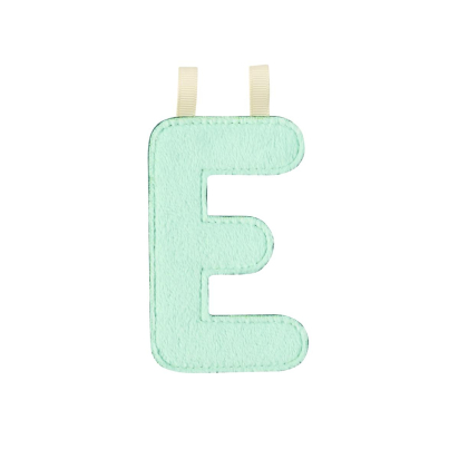 Lettre E bleue phosphorescente en tissu recyclé – décoration de chambre Lilliputiens