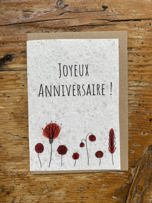 Carte à planter anniversaire - Coquelicots - Les cartes de Lulu