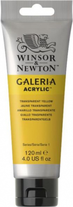 Peinture acrylique Jaune transparent 120 ml Galeria Winsor et Newton