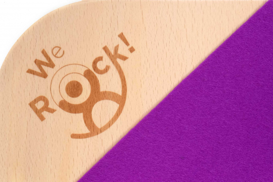 WeRock Board Planche d'équilibre en bois avec rebord Feutre Okotex violet