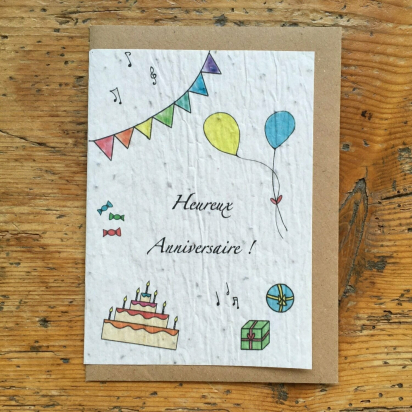 Carte à planter anniversaire - Heureux - Les cartes de Lulu