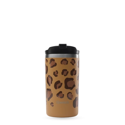 Qwetch Travel mug isotherme Leopard camel 350ml