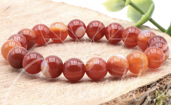 Bracelet boule 08mm Agate bandée A