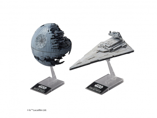 COOP. BANDAÏ DEATH STAR II & IMPERIAL STAR DESTR. Maquette Bandai à encliqueter