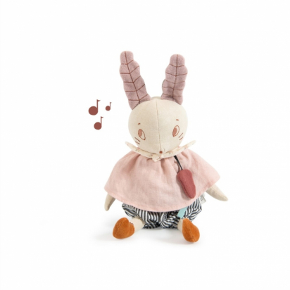 Peluche poupée musicale lapin - Après la pluie - Moulin Roty