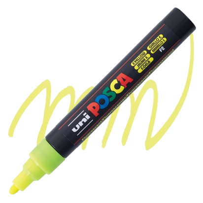 Marqueur PC5M pointe moyenne 1,8-2,5 mm Jaune Fluo POSCA