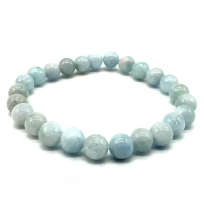 Bracelet Aigue Marine perles 8mm (aquamarine)