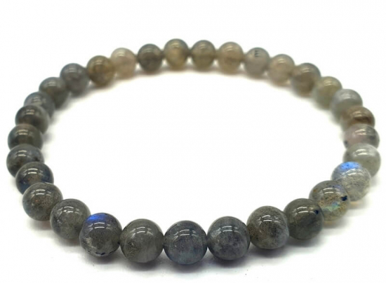 Bracelet 'AA' Labradorite perles 6mm