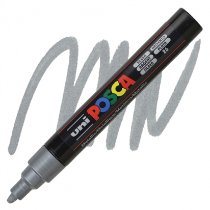 Marqueur PC5M pointe moyenne 1,8-2,5 mm Argent POSCA