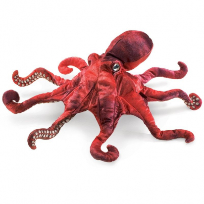 Marionnette Folkmanis hand puppet red octopus Folkmanis