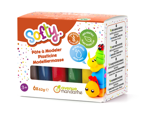 Softy - Assortiment 6 x 62g pâte à modeler enfant souple