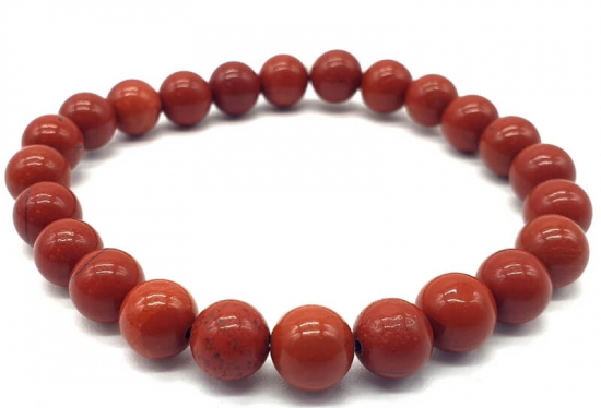 Bracelet Jaspe Rouge perles 8mm