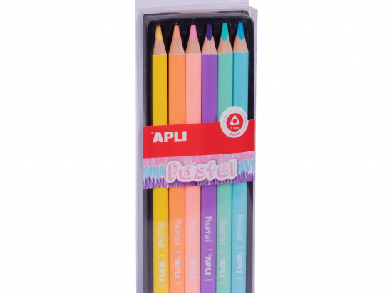 Lot de 6 Crayons jumbo aux couleurs pastel Apli