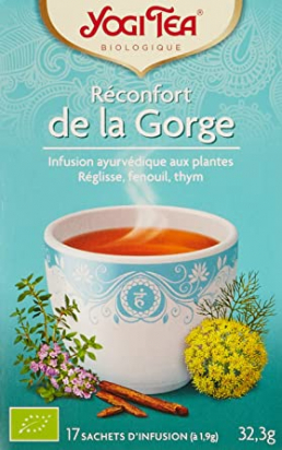 Infusion ayurvédique aux plantes Réconfort de la Gorge Yogi Tea