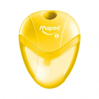MAPED - Taille-crayon "I-GLOO" Jaune - Taille-crayon pour gaucher avec réservoir transparent - 1 trou