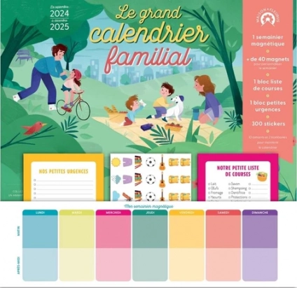 Le grand calendrier familial - Grand Format Edition 2024-2025.  Fleurus