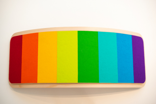 WeRock Board Planche d'équilibre en bois avec rebord Feutre Okotex Rainbow
