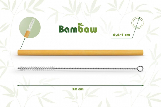 Pailles en bambou 22cm - 6 unités - Bambaw
