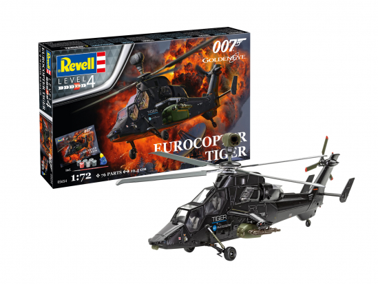 COFFRET CADEAU James Bond "Eurocopter Tiger" Maquette Revell avec accessoires de base