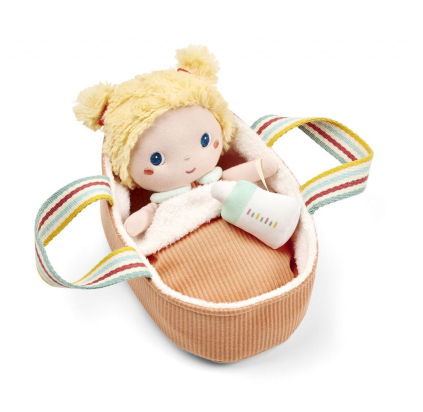 Poupée en tissu Méla 21 cm avec couffin, couverture et biberon - dès 12 mois - Lilliputiens