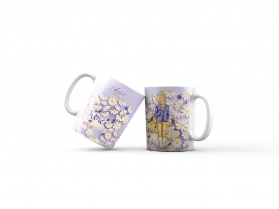 Mug Mon Amie Luce "Merci" (fleurs) 