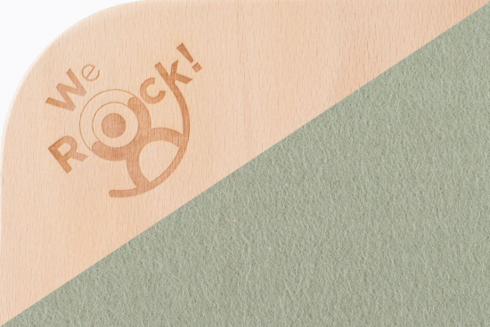 WeRock Board Planche d'équilibre en bois avec rebord Feutre Okotex Green forest