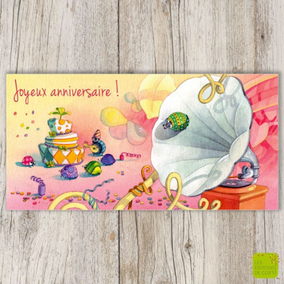 Carte postale panoramique Joyeux anniversaire