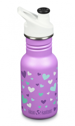 Gourde en inox 355 ml Sport Cap Purple coeurs Klean Kanteen