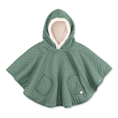 Poncho de voyage bébé Green 9-36 mois matelassé & teddy – Bemini