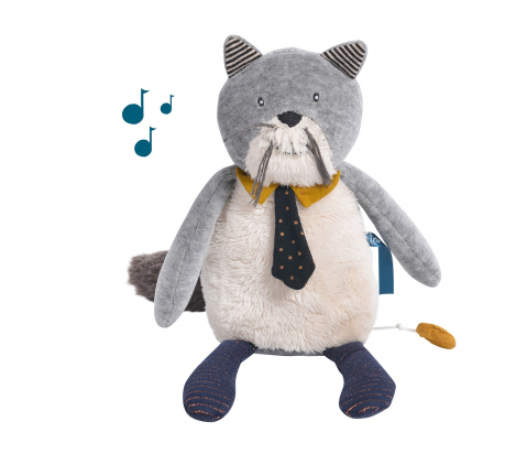Peluche musicale chat Fernand - Les Moustaches - Moulin Roty