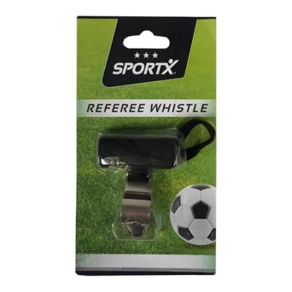 Sifflet d'arbitre en métal avec cordon - SportX