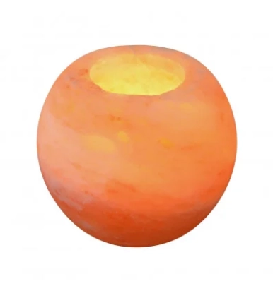 Bougeoir Sel de l'Himalaya – Support Bougie en Sel Himalaya Sphère 900g - Porte-Bougie Matière Naturelle de Qualité Fait Main