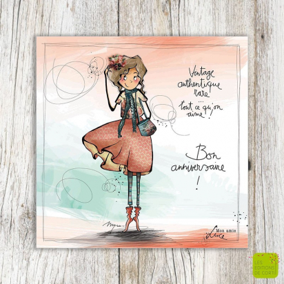 Carte anniversaire Vintage authentique rare