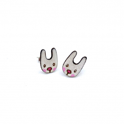 Boucle d'oreilles Lapin blanc Elysta