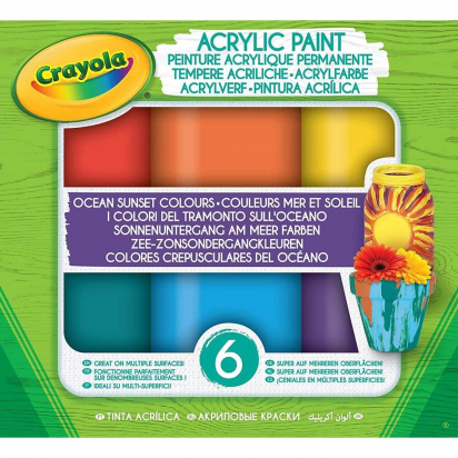 6 pots de peinture acrylique Crayola