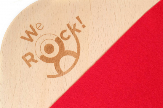 WeRock Board Planche d'équilibre en bois avec rebord Feutre Okotex Rouge