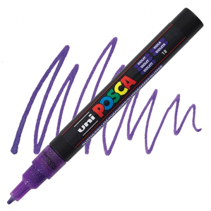 Marqueur PC3M pointe fine 0,9-1,3 mm Violet Glitter POSCA