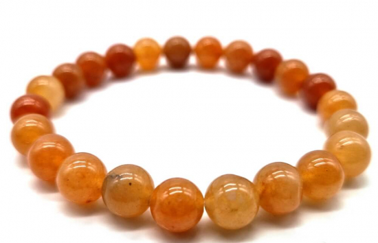 Bracelet Aventurine Orange perles 8mm