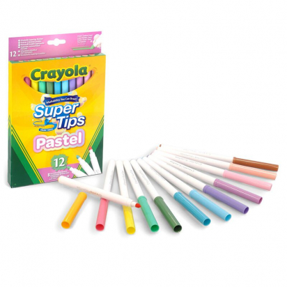 12 Feutres pointe supertips Pastel Crayola
