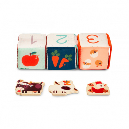 Jeu de 3 cubes Cache cache Ferme Lilliputiens