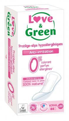 Protège-slips hypoallergéniques NORMAL Love and green