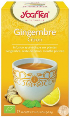 Infusion ayurvédique aux plantes Gingembre citron Yogi Tea