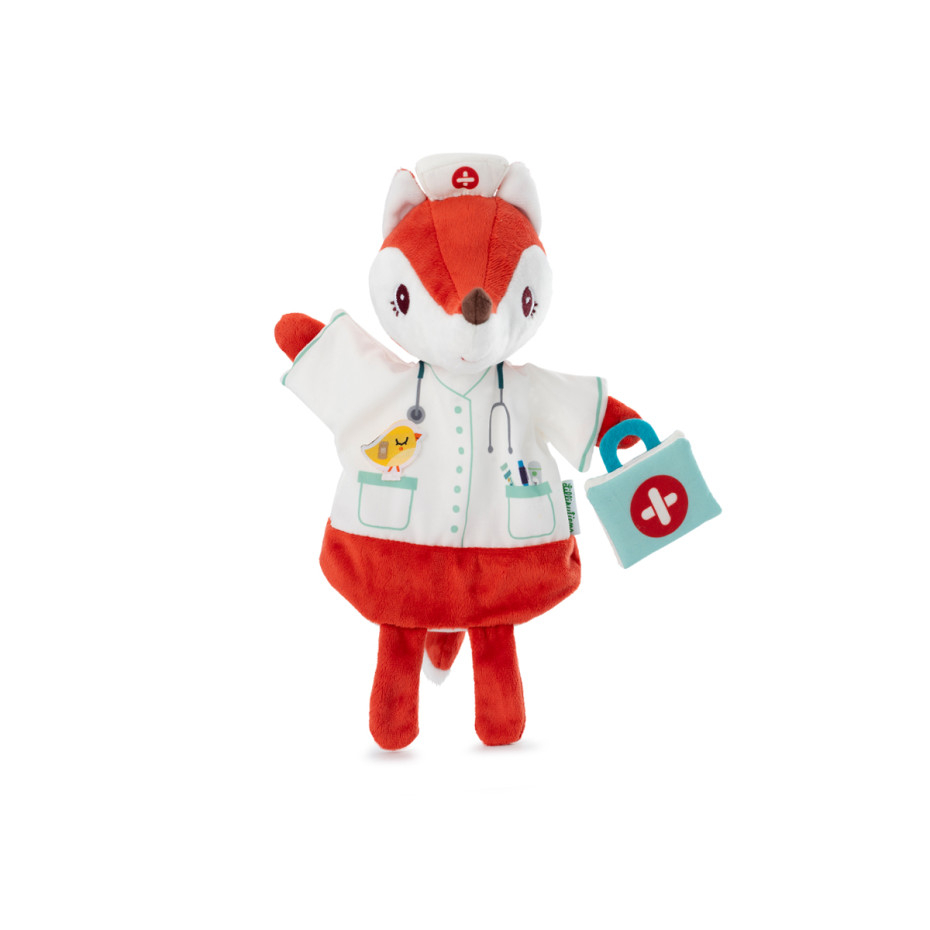 Marionnettes à Main Métiers - Lot De 6 (docteur, Pompier, Cuisinier...), Peluche Douce ~40 Cm
