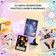 32 Cartes affirmations positives Chance et abondance "Lueurs d'Abondance" + Trousse de rangement en coton Les Moonettes