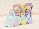 Les triplés Lapin Crème et accessoires de bain Sylvanian