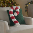 Coussin sucre d’orge rouge et blanc 48 cm – décoration de Noël