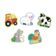 5 puzzles évolutifs Ferme en carton – de 2 à 10 pièces Janod
